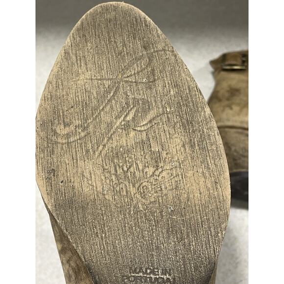 Free People Keyhole Leather Tan Chunky Heel Ankle Boot Women’s Size 6.5 (37) - Picture 7 of 11